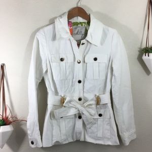 Milly White Military Safari Jacket